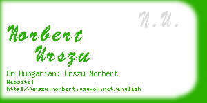 norbert urszu business card